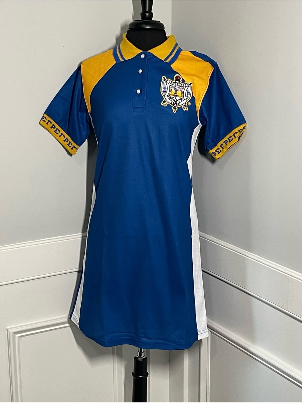 Sigma Gamma Rho Blue and Gold Polo Dress